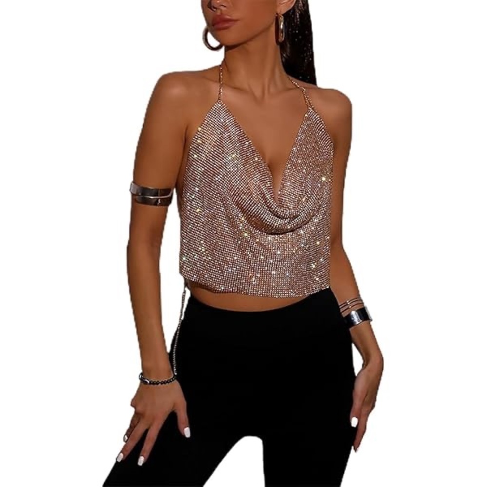 Sexy - Elegant Black Chainmail Women Top